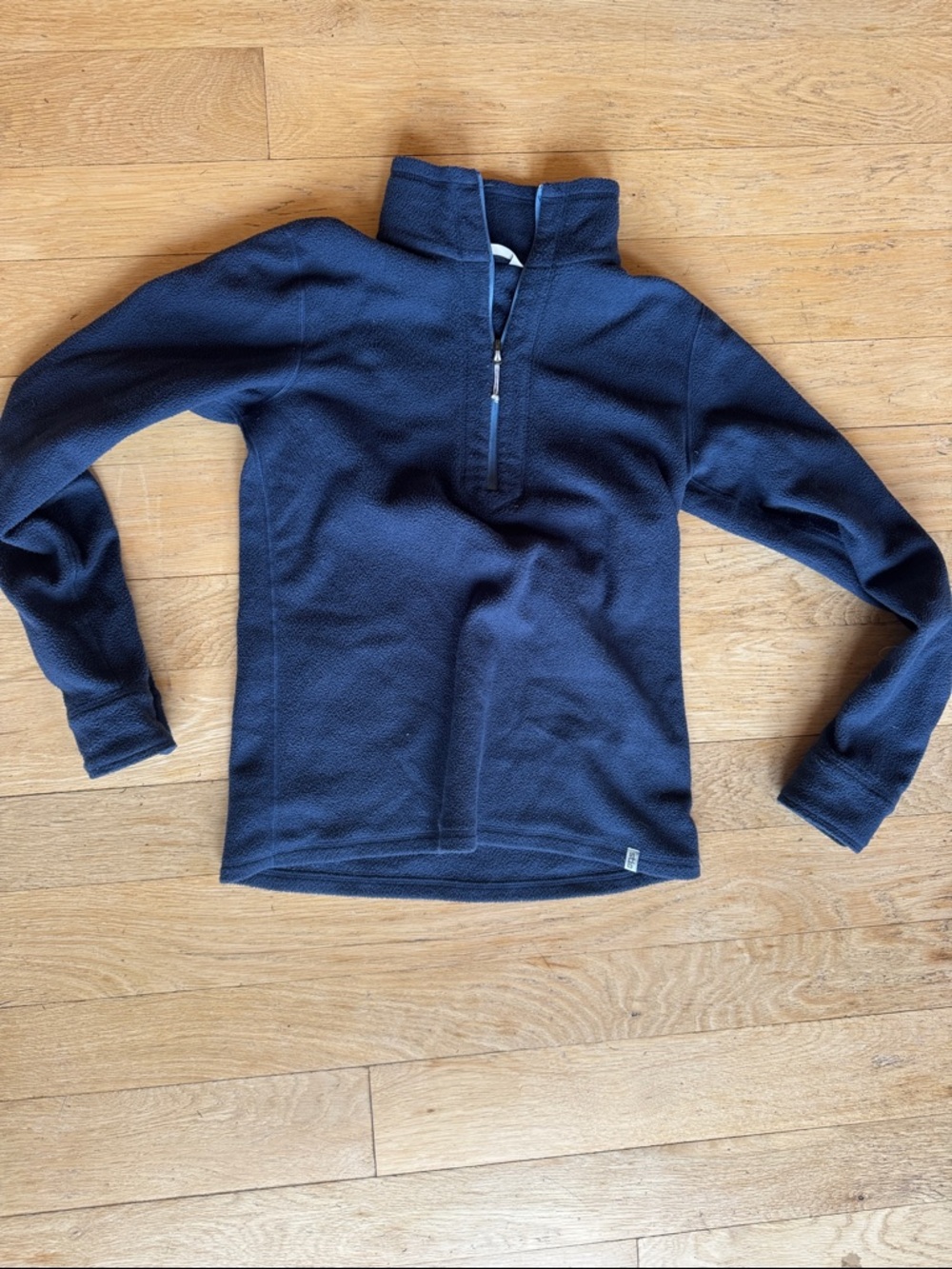 Stio Navy Women's Fleeced Quarter-Zip Pullover